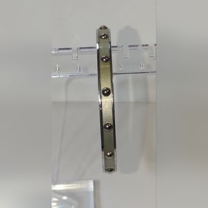 Coach Silver Tone Light Olive Studded Bangle Bracelet